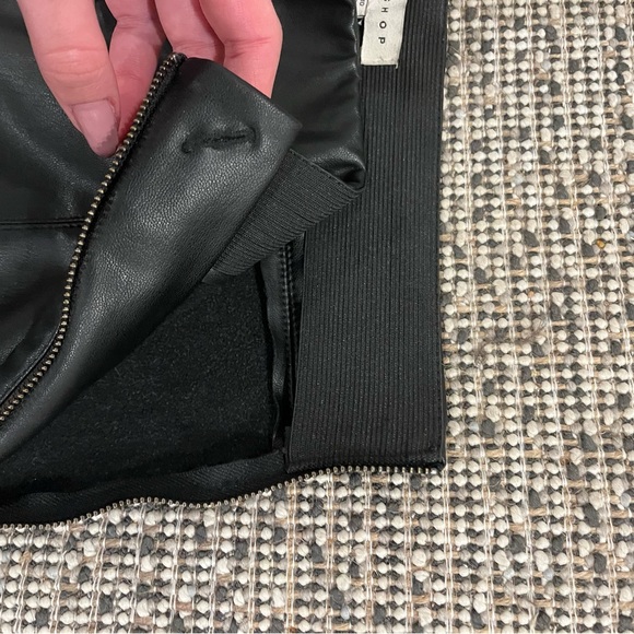 TOPSHOP Sara Faux Leather Black Skinny Pants 6 - Picture 5 of 6